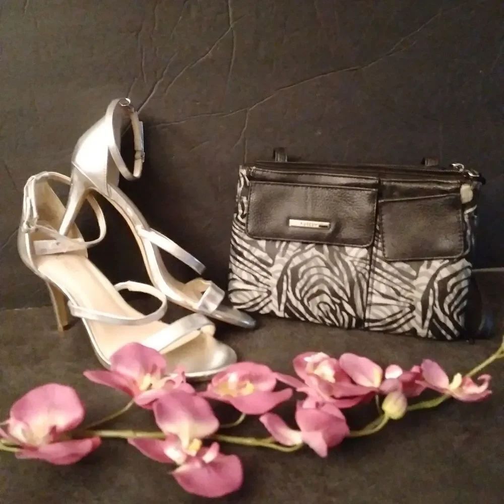 Nine West Silver Ankle Strap Sandals